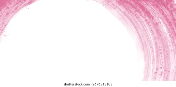 pink watercolor vector background. Abstract hand paint circle stain border