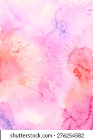 Pink watercolor vector background for your creativity