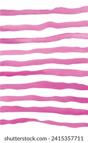 Pink watercolor vector stripes. Stipes pattern. Pattern for greeting card, wrapping paper. Valentine's day.