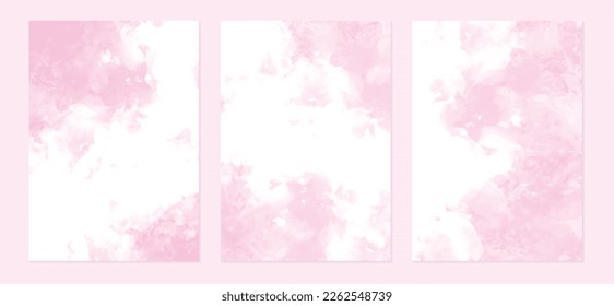 pink watercolor wet wash splash invitation card background template collection,for any Printable You Need 