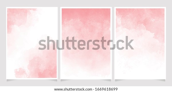 ピンクの水色のウェットウォッシュスプラッシュ5x7招待カード背景テンプレートコレクション のベクター画像素材 ロイヤリティフリー