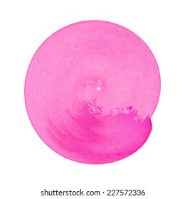 Pink watercolour textured artistic circular backdrop. Vector illustration.