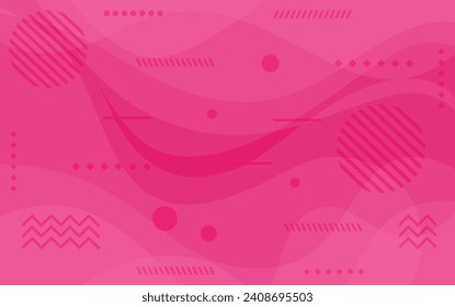 pink wave abstract background with pattern geometric shapes for valentine theme, cute, trendy ,feminist	