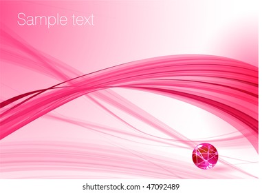 Pink wave abstract. Vector.