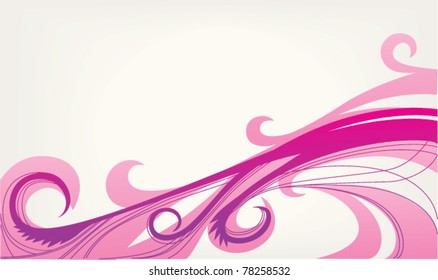 pink wave, abstract vector background
