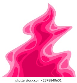 fondo de onda rosa. fondo de corte de papel abstracto. fondo vectorial de corte de papel rosa. 