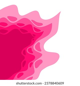 rosafarbener Hintergrund. abstrakter Papierschnitt-Hintergrund. rosafarbenes Papier, Schnittvektor, Hintergrund. 