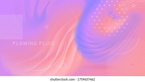 Fluido De Onda Rosa. Fondo vibrante de flujo. Volante creativo vectorial. Movimiento Digital. Fluido Neon Wave. Resumen 3d Fondo de escritorio. Movimiento de moda. Plantilla gráfica. Patrón líquido. Fluido De Onda Pastel.