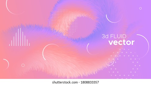 Pink Wave Fluid. Neon Abstract Concept. Liquid Futuristic Shape. Digital Movement. 3d Wave Fluid. Dynamic Flow Background. Trendy Motion. Gradient Pattern. Vector Wallpaper. Purple Wave Fluid.