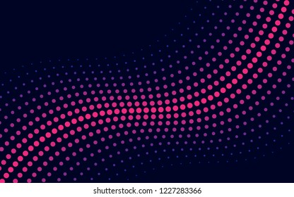 Pink wave halftone background vector