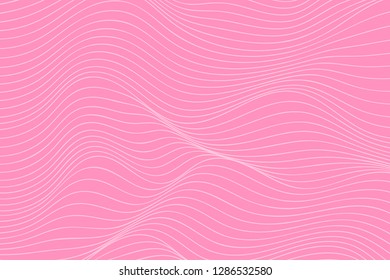 Pink Wave Lines Pattern Abstract Background. Valentines Day & Celebration. Vector