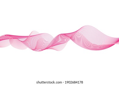 Pink Wave Lines Pattern Abstract Background. Vector