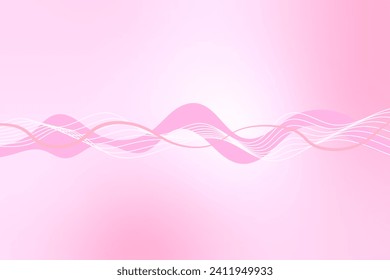 Pink Wave Lines Pattern Abstract Background. Modern Banner. Valentine's Day Wallpaper. Frame. Vector Illustration