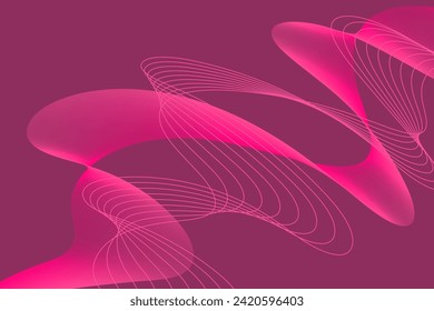 Pink Wave Lines Pattern Abstract Background. Modern Banner. Wallpaper. Vector Illustration