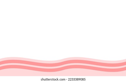 Pink wave on white background illustration image, pink background 
