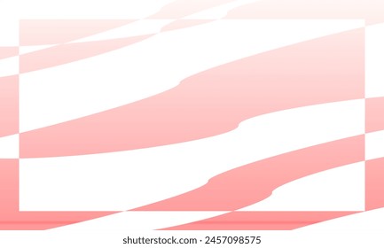 Pink wave on white background illustration image, pink background presentation slide