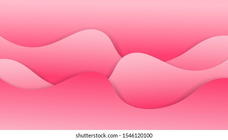 Pink wave paper cut  vector background. Abstract illustration wallpaper texture for template website, banner social media business advertising. minimal style. 