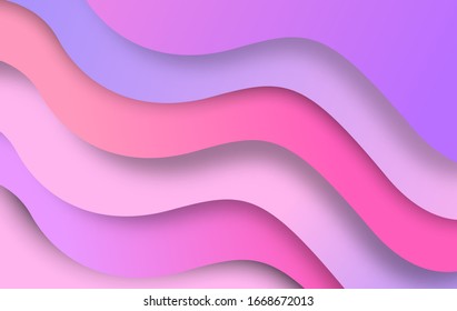 Pink wave paper cut vector background. Abstract illustration wallpaper texture for website design. banner social media business advertising. minimal style.