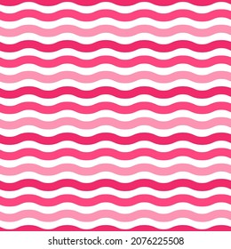Pink waves seamless pattern. Minimalist and childish design for fabric, textile, wallpaper, bedding, swaddles or gender-neutral apparel.
