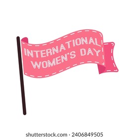 pink waving flag international women's day