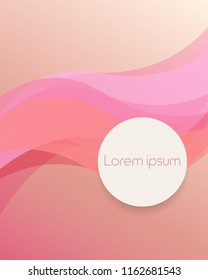 Pink wavy background with place for your text. Vector illustration