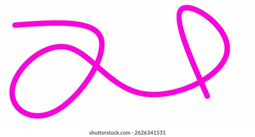 pink wavy curly line vector. wavy line scribble. Swoosh, swash underline stroke. Abstract pink wavy thin line. Scribble element. pink ink pen scribble
