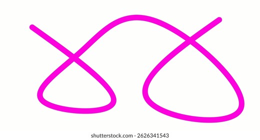 pink wavy curly line vector. wavy line scribble. Swoosh, swash underline stroke. Abstract pink wavy thin line. Scribble element. pink ink pen scribble