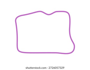 El contorno de caja fluida dibujado a mano ondulado rosa forma un marco de rectángulo abstracto. Uso fluido de la forma y el contorno como fondo para texto o gráfico. Acento de contorno creativo para Plantilla o borde de tarjeta.