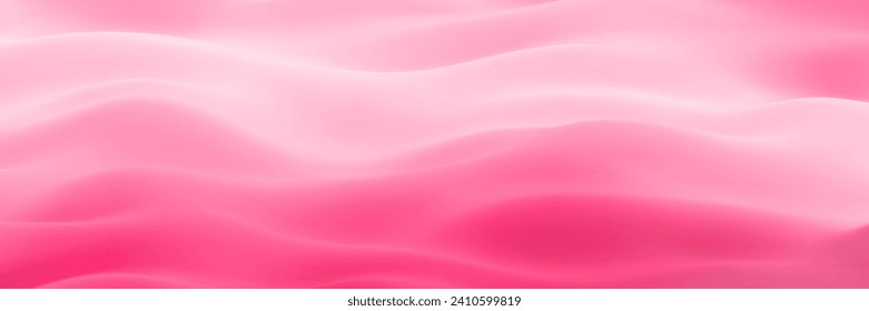 Pink wavy liquid abstract soft satin cloth. Luxurious wedding or Valentine's day background. Smooth charming shiny elegant velvet curvy motion design for love tenderness concept. Vector illustration