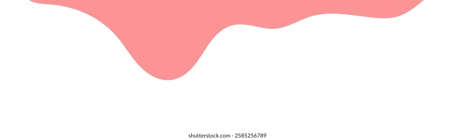 pink wavy liquid melting on white background. melting paint corner element. pink cute slime. cartoon style melted flowing strawberry cream. pink colored abstract dripping pattern. gum illustration.