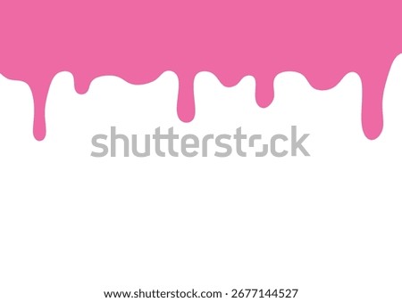 Pink Wavy Liquid Melting Vector on White Background. Strawberry Liquid Dripping and Melting Vector. Great for sweet dessert design, candy cream, yogurt splash, ice cream topping