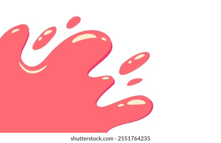 pink wavy liquid splashing on white background. abstract pink wave. splashing pink paint. splashing cute pink slime.