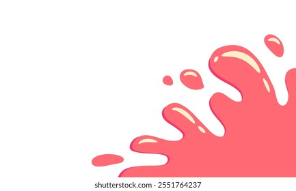 pink wavy liquid splashing on white background. abstract pink wave. splashing pink paint. splashing cute pink slime.