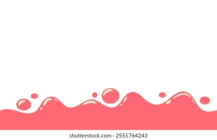 pink wavy liquid splashing on white background. abstract pink wave. splashing pink paint. splashing cute pink slime.