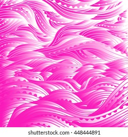 Pink wavy pattern, abstract waves background, color gradient wallpaper, EPS 10