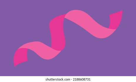 Pink wavy ribbon, illustration, vector