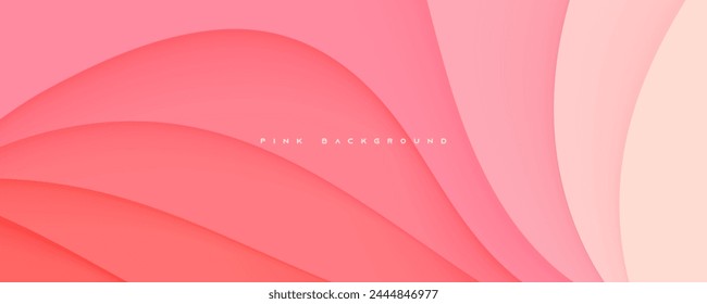 Fondo de forma ondulada rosa Vector de diseño de degradado suave