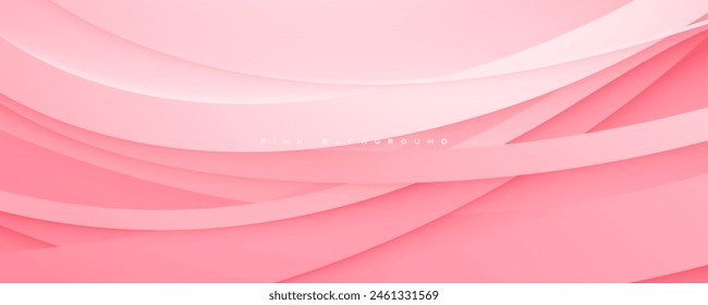 Vector de diseño decorativo de fondo de dimensión de forma ondulada rosa