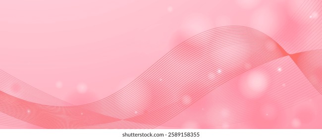 Pink wavy shape dimension background decorative design vector