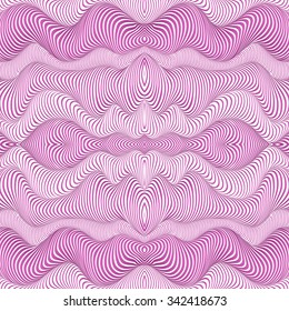 Pink wavy stripes vector abstract seamless pattern
