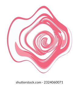 pink wavy swirl circle  isolated in white