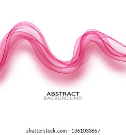 
Pink wavy wave with shadow on white background