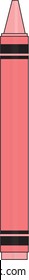 Pink wax crayon vector isolated, coloring, drawing