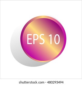 Pink web button vector round 