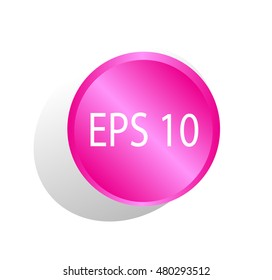 Pink web button vector round 