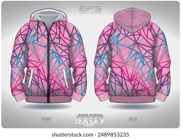 pink web of rainbow colors pattern design, illustration, textile background for sports t-shirt, football jersey shirt mockup for football club. consistent front view