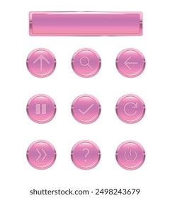  Pink website buttons. vector illustration.