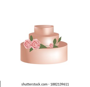 Pink wedding cake. vector illustration