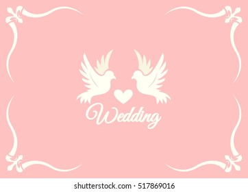 Pink Wedding Card Template