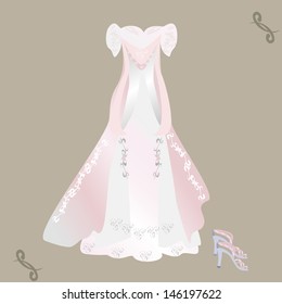 pink wedding dress